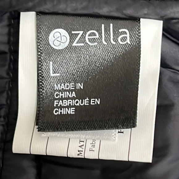 Zella Mixed Media Quilted & Sherpa Cozy Jacket in Black - NEW - Size Large - Picture 8 of 11